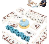 Math Blocks - digitali educativi in legno, gioco di società matematica e carte flash, per la casa, la scuola materna, viaggi, sala da pranzo,