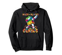 Math Blocks Genius Funny Blocks Bricks Lovers Master Builder Felpa con Cappuccio