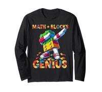 Math Blocks Genius Funny Blocks Bricks Lovers Master Builder Maglia a Manica