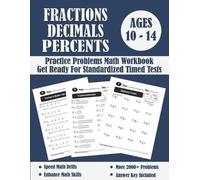 Math Blue Publi Fractions, Decimals And Percents Timed Tests Math Wo (Tascabile)