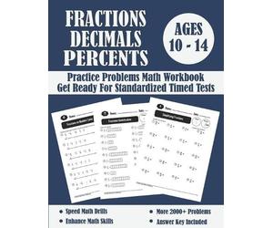 Math Blue Publi Fractions, Decimals And Percents Timed Tests Math Wo (Tascabile)