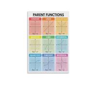 Math Classroom Decor Parent Functions Poster Educational Wall Art Chart for Teachers Students Back to School Supplies Algebra Calculus Study(Framed,12X18inch(30X45cm))
