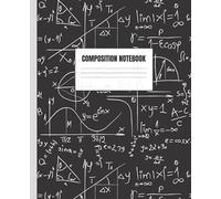 Math Composition Notebook: 7.5 x 9.25 in, 100 Pages of GRAPH Paper | For Elementary, Middle School Kids, High School, College Students, Teachers | Mathematical Formula Black Cover