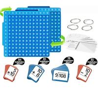 Math Flash Cards + Math Board, Educational Flash Cards, Math Manipulatives Division, Addition, Subtraction Math Games Toys for Kids (Azul)