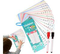 Math Flash Cards, Math Learning Cards, Aggiunta Divisione - Gioco di moltiplicazione di estrazione, cancellazione a secco schede educative a doppia faccia con fori perforati, apprendimento interattivo