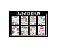 Math Formulas Poster Essential Algebraic and Quadratic Equations Guide Educational Reference Chart Canvas Wall Art for Classroom Decor(Unframed,12x18inch(30x45cm))