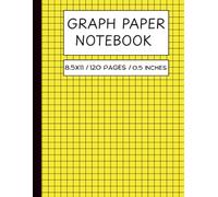 Math Graph Notebook 8.5x11 | 0.5 Square Grid Notebook for Students, Engineers & Designers | 120 Pages: Math Grid Notebook for Graphing, Geometry & Algebra Practice