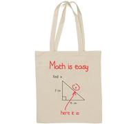 Math is Easy Find X Funny Pythagoras Theorem borsa tote in cotone naturale bianco