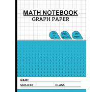 Math Notebook Graph Paper: 1/2 Inch Squares, 8.5 x 11 Inches, 150 Pages, Quad Ruled Lined Graph Paper Composition Notebook for Math, Engineering & ... Writing, Journaling, Schoolwork & Pixel Art
