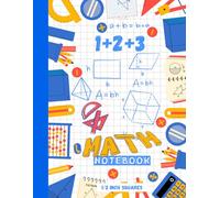 Math notebook graph paper 1/2 inch squares:: for kids Lined Graph Paper Composition Notebook [Large 8.5X11] 2 squares per inch.
