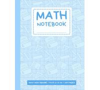Math Notebook with 1/2 Inch Squares - Baby Blue Cover: Large Grid 2x2 Graph Paper | 110 Pages | 8.5 x 11 Inches | Perfect for Multiplication, Math Practice & School Use