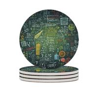 Math Question - Set di 4 sottobicchieri in ceramica per bevande, tappetino assorbente con base in sughero per protezione da tavolo, decorazione per tavolino da caffè, decorazione per la casa