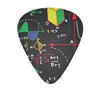 Math Quiz - Plettri per chitarra stampati, confezione da 12 plettri personalizzati per chitarra acustica e chitarra elettrica, inclusi 0,46 mm/0,71 mm/0,96 mm