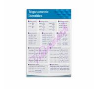 Math Reference Poster for Homework Study Desk Area | Fundamental identities simplification strategies verifying equation proof techniques examples(Framed,08x12inch(20x30cm))
