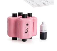 Math Roller Stamp | 4 in 1Math Stamp Roller | Randomized Addition, Subtraction, Multiplication & Division Practice Set | Roller Digital Teaching Stamps with Refill Ink | Classroom & Home Use (Pink)