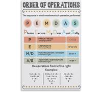 Math Rules Poster Order of Operations PEMDAS Educational Sign for Classroom Wall Decor Home Office Study Room Middle School High School Math(Framed,08x12inch(20x30cm))