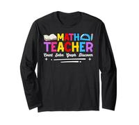Math Teacher Count Solve Graph Discover Maglia a Manica