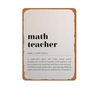 Math Teacher Definition Metal Sign Minimalist Typography Modern Neutral Aesthetic for Classroom or Office 8 X 12 in