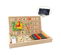 Math toy made of wood, learning box, number learning game with drawing, wooden board, learning toy for children 3, 4, 5 years old