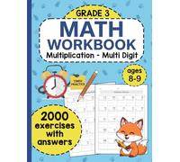 Math Workbook for Grade 3 - Multiplication Exercises: 2000 Exercises with Answers, Tables 1-12, Single Digit and Two Digit Multiplication | Math Practice Workbook For Kids Ages 8-9