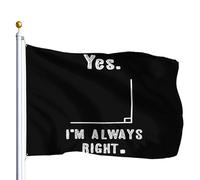 Math Yes I'M Always Right Bandiera Da Cortile 90X150Cm Durevole Appendere Bandiera Pirata Bandiere Da Cortile Per Il Portico Soggiorno Casa