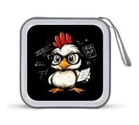 Mathemachicken - Custodia per CD con motivo pollo e matematica, portatile, capacità 40 DVD, organizer per auto, viaggi