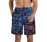 Mathematical Equations And Formulas Physics Colorful Uomo Costume Uomo Mare Coulisse Regolabile Costume da Bagno Asciugatura Rapida Pantaloncini da Bagno per Nuoto Spiaggia Surf S