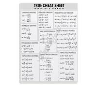 Mathematics Poster Trig Rules Canvas Wall-Art Office Decor | Essential equations for calculus physics engineering and exam preparation (Magnetic,08x12inch(20x30cm))