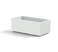 Matheria Rectangular Vase planter in bronze color in plastic with wheels 80 cm veca