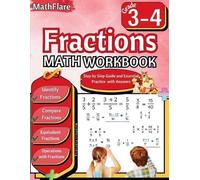 Mathflare Publishing Fractions Math Workbook 3rd and 4th Grade (Tascabile)