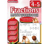 Mathflare Publishing Fractions Math Workbook 4th and 5th Grade (Tascabile)