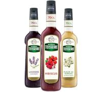 Mathieu Teisseire - Assortimento di sciroppi di fiori: sciroppo di lavanda, sciroppo di ibisco, sciroppo di fiori di sambuco per bevande rinfrescanti e cocktail 3 x 70 cl