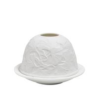 Mathilde M. Portacandela litofania fogliame in biscotto di porcellana