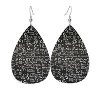 Math'S Chemistry Physics Equations And Formulas Orecchini Da Donna In Pelle A Forma Di Goccia Eleganti Orecchini In Pelle Penzolare Lussuoso Ciondolo Con Pendente A Goccia Per Balli Matrimoni