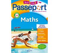 Maths de la 5e à la 4e: Cahier de vacances