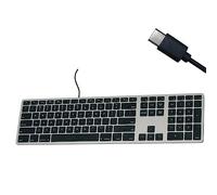 Matias Tastiera USB C cablata per Mac con tastierino numerico, tastiera Mac compatibile con Mac OS X v.10.6.8, MacBook Pro, MacBook Air, iMac - ultima versione supportata - (grigio siderale)