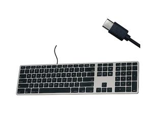 Matias Tastiera USB C cablata per Mac con tastierino numerico, tastiera Mac compatibile con Mac OS X v.10.6.8, MacBook Pro, MacBook Air, iMac - ultima versione supportata - (grigio siderale)