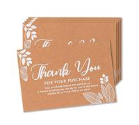 MATICAN Biglietti di ringraziamento per il tuo ordine, confezione da 50 biglietti di ringraziamento per il tuo acquisto, Kraft, 10 x 15 cm, formato cartolina