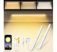 MATICOD Luci sotto l'armadio, dimmerabili a LED bianco sotto l'armadio, luci con telecomando Bluetooth Smart APP, luci sotto il contatore per cucina, armadio, bancone