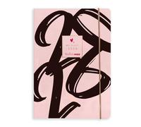 Matilda Moo Agenda 2026, formato A5, con layout unico per note settimanali, pagina a sinistra, note e lista delle cose da fare a destra, lamina oro rosa, copertina in cartoncino resistente, rosa