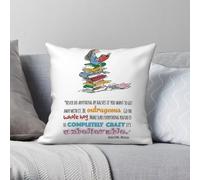 Matilda Roald Dahl Federa quadrata in poliestere e velluto con stampa con cerniera, decorazione per la casa