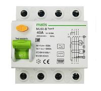 Matis FI Intertek - Interruttore di protezione tipo B, 300 mA/40 A, 4 poli