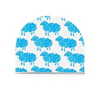 Matisse Style Sheep Turquoise White Acrylic Christmas portatovaglioli per esterni, sala da pranzo, portatovaglioli autoportante per cucina, decorazione per la casa per esterni, sala da pranzo