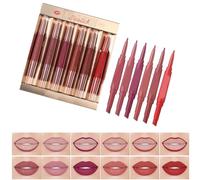 Matita a due punte per definire le labbra, con finitura opaca liscia, set di 6 colori per una copertura completa e una matita cremosa con rossetto