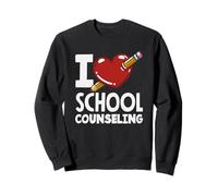 Matita a Forma di Cuore con Scritta «I Love School Counseling» Felpa