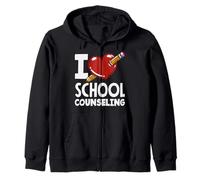 Matita a Forma di Cuore con Scritta «I Love School Counseling» Felpa con Cappuccio