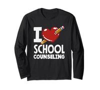 Matita a Forma di Cuore con Scritta «I Love School Counseling» Maglia a Manica
