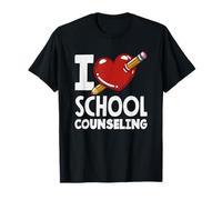 Matita a Forma di Cuore con Scritta «I Love School Counseling» Maglietta