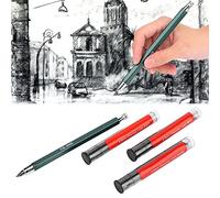 Matita automatica ， Matite meccaniche da 4,0 mm con 3 astucci Ricariche a carboncino （Morbido medio duro） Nucleo cancellabile della matita per fare arte Pittura Disegno Scrittura Artigianato Carpentie