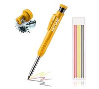 Matita Carpentiere,Matita da Cantiere Professionale con 7 Conduttori,Mmatita Muratore Mmatita Falegname per Fori Profondi,Fai da te Set da Disegno Tracciatura su Legno Metallo Cemento Piastrelle